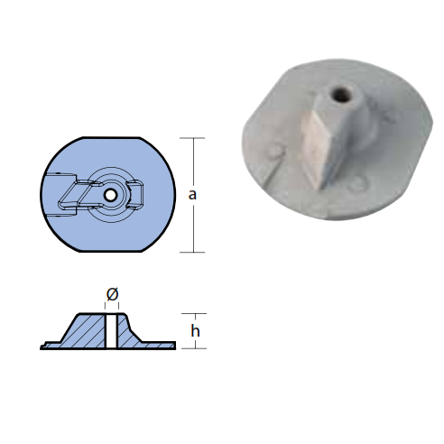 Anodo per scatola ingranaggi Yanmar Sterndrive ZT350-ZT370 Plate A Alluminio